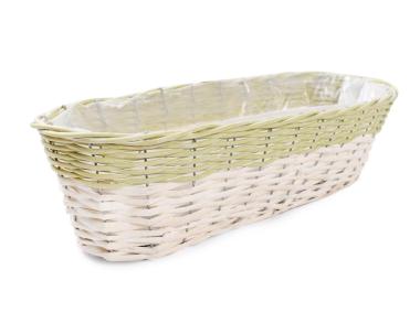 Zdjęcie: Balkonówka doniczka wiklinowa do obsadzania kwiatami 46x21x15 cm naturalny TIN TOURS
