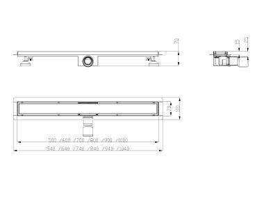 Zdjęcie: Odpływ liniowy Sleek 700 mm HYDROLAND