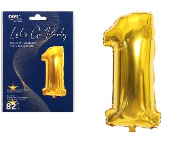 Zdjęcie: Balon foliowy 82 cm LGP Cyfra 1, kolor złoty art. 22126 DECOR