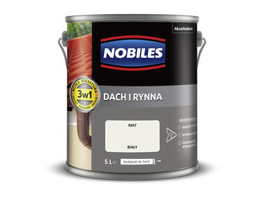 Zdjęcie: Farba emalia do dachów i rynien 5 L biała NOBILES