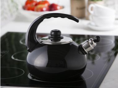 Zdjęcie: Czajnik emaliowany 2,5 L czarny SILESIA