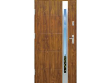 Zdjęcie: Drzwi zewnętrzne stalowo-drewniane Disting Nicolo 12B Dąb złoty 90 cm lewe KR CENTER