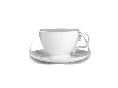 Zdjęcie: Filiżanka śniadaniowa Mariapaula biała 350 ml, Spodek 17 cm w opasce  ALTOMDESIGN