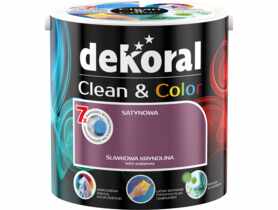 Farba do wnętrz Clean&Color 2,5 L śliwkowa krynolina DEKORAL