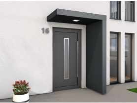 Daszek nad drzwi prostokątny 160x90x14,5 cm + ścianka prawa 14,5x90x220 cm antracyt GUTTA