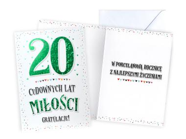 Karnet V-081 Rocznica ślubu 20 KUKARTKA