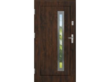 Zdjęcie: Drzwi zewnętrzne stalowo-drewniane Disting Figaro 04B Orzech 90 cm lewe KR CENTER
