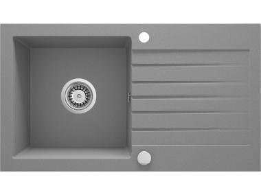 Zdjęcie: Zlewozmywak Zorba szary metalik granit 1K Z/O 760x440X160, 3,5", space saver DEANTE