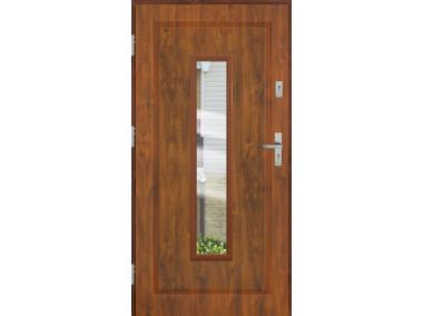 Zdjęcie: Drzwi zewnętrzne stalowo-drewniane Disting Mario 09 Dąb złoty 80 cm lewe KR CENTER