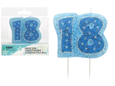 Zdjęcie: Świeczka urodzinowa Osiemnastka, Blue DECOR
