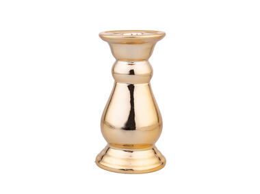 Zdjęcie: Świecznik porcelanowy Złoty 7x7x13,5 cm ALTOMDESIGN