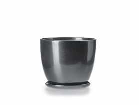 Doniczka Klasik 3 szary połysk 18x14 cm FLOWERPOT