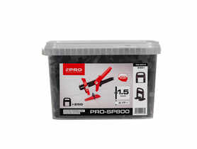 System poziomujący PRO-SP800 1,5 mm klipsy, 250 szt. wiadro 5 L PRO