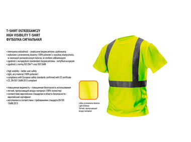 Zdjęcie: T-shirt ostrzegawczy, żółty, rozmiar S NEO