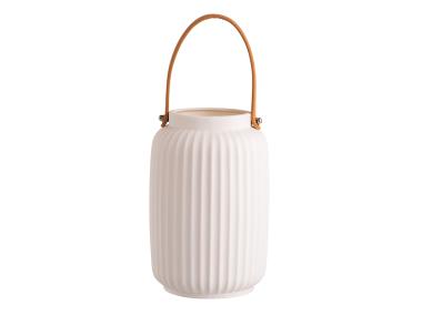 Zdjęcie: Latarenka porcelanowa 13x13x20 cm oświetlenie LED ALTOMDESIGN