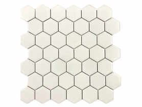 Mozaika gresowa White Medium Hexagones Matt 30x30 cm NETTO
