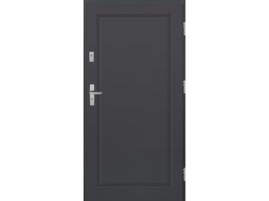 Zdjęcie: Drzwi zewnętrzne stalowo-drewniane Disting Mario 01 Antracyt 80 cm prawe KR CENTER