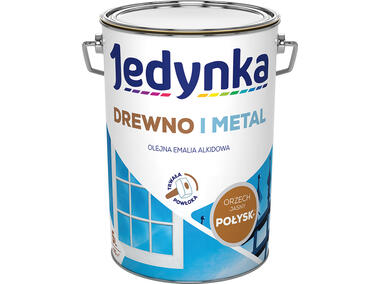 Zdjęcie: Emalia olejno-alkidowa drewno i metal orzech jasny 5 L połysk JEDYNKA