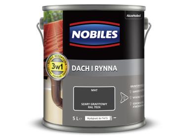 Zdjęcie: Farba emalia do dachów i rynien 5 L szary grafitowy NOBILES