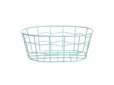 Zdjęcie: Koszyk metalowy owalny 29,5x21x11 cm miętowy ALTOMDESIGN