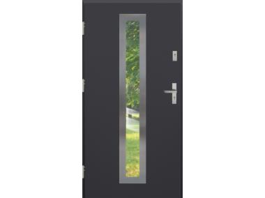 Drzwi zewnętrzne stalowo-drewniane Disting Otello 03 Antracyt 80 cm lewe KR CENTER