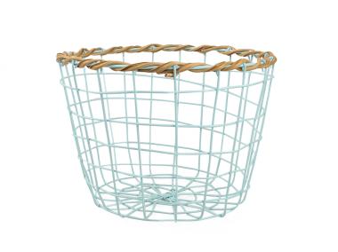 Zdjęcie: Kosz druciany 29x29x21 cm turkusowy okrągły TIN TOURS