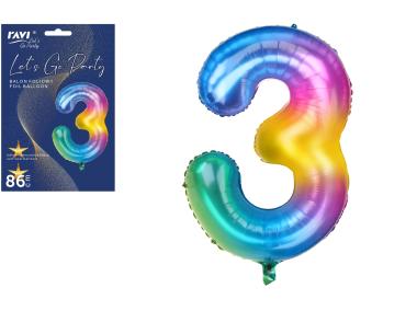 Zdjęcie: Balon foliowy LGP 102/86 cm Jelly Cyfra 3 DECOR