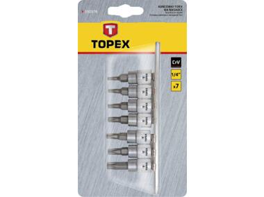 Zdjęcie: Końcówki Torx na nasadce 35 mm, zestaw 7 sztuk TOPEX