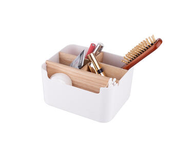 Zdjęcie: Pojemnik z 5 przegródkami plastik + bambus 18x14,5x9,5 cm ALTOMDESIGN