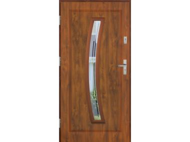 Zdjęcie: Drzwi zewnętrzne stalowo-drewniane Disting Mario 02 Dąb złoty 100 cm lewe KR CENTER