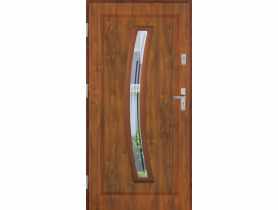 Drzwi zewnętrzne stalowo-drewniane Disting Mario 02 Dąb złoty 100 cm lewe KR CENTER