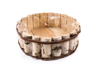 Zdjęcie: Skrzynka z brzozy z folią 47x47x16 cm okrągła TIN TOURS