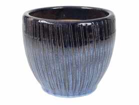 Donica ceramiczna szkliwiona Senui niebieska 28x23 cm CERMAX