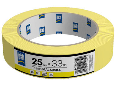 Zdjęcie: Taśma malarska żółta PSB 25 mm x 33 m SILA