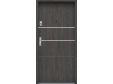 Zdjęcie: Drzwi wejściowe do mieszkań Bastion A-66 Wenge deska 80 cm prawe OSPŁ KR CENTER