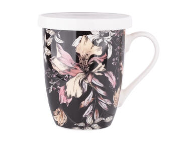 Zdjęcie: Kubek nbc 300 ml z zaparzaczemi pokrywą w opasce pvc Black Lily ALTOMDESIGN