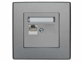 Gniazdo komputerowe Milano RJ45 KAT. 5E pojedyncze GPK-1L/F.IN inox POLMARK