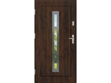 Drzwi zewnętrzne stalowo-drewniane Disting Figaro 04 Orzech 100 cm lewe KR CENTER