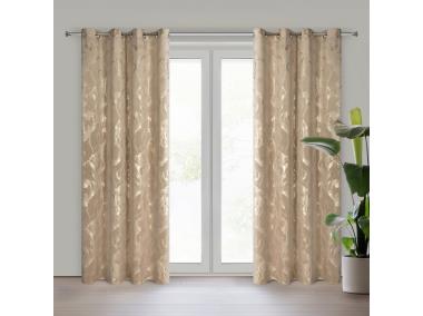 Zdjęcie: Zasłona gotowa Naira 140 x 250 cm ciemnobeżowy EUROFIRANY