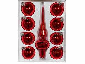 Bombki choinkowe zestaw 60 mm - 8 szt.+ czub gładki GRZEŚKOWIAK