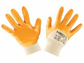 Rękawice robocze,bawełna , pokryte częsciowo nitrylem NEO