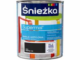 Emalia Supermal Em akryl A501 czarny mat 0,8L ŚNIEŻKA