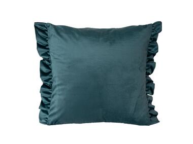 Zdjęcie: Poszewka welwetowa z falbanami rossie petrol 45x45 CHIC HOME