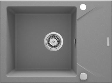 Zdjęcie: Zlewozmywak Evora szary metalik granit 1K Z/KO 590x440x193, space saver DEANTE