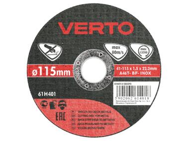 Zdjęcie: Tarcza tnąca do metalu 115 x 1.5 x 22.2 mm VERTO