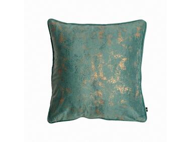 Zdjęcie: Poszewka welwetowa ze złotym nadrukiem oh my chic turkus-złoty 45x45 cm CHIC HOME