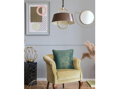 Zdjęcie: Poszewka welwetowa ze złotym nadrukiem oh my chic turkus-złoty 45x45 cm CHIC HOME