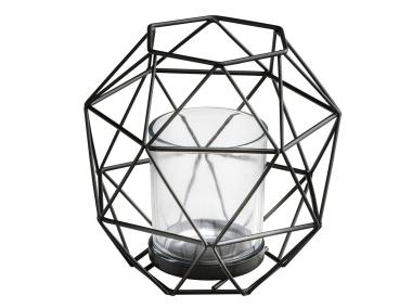 Zdjęcie: Świecznik metalowy 15x15x13,5 cm czarny ALTOMDESIGN