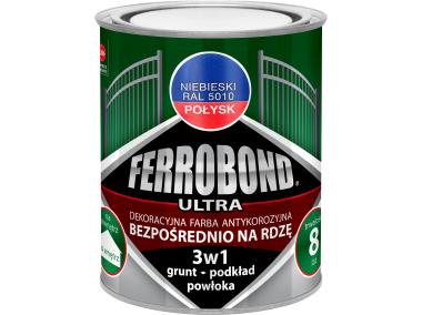 Zdjęcie: Farba antykorozyjna Ferrobond Ultra połysk niebieski 0,7L JURGA