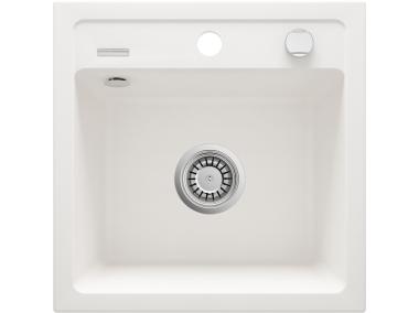 Zdjęcie: Zlewozmywak Zorba alabaster granit 1K B/O 440x440x184 3,5", space saver DEANTE
